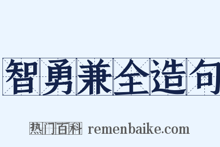 智勇兼全造句是什么意思的图片